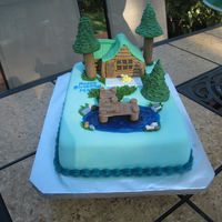 Cabin Cake I made this for my mom.this is her cabin by the lake that her dad built in 1950. I think it is a good representation of it. My mom loved it...