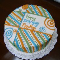 Whimsical Birthday Cake Made for a male co-worker's birthday. Lemon Cake with Lemon Filling and Lemon Buttercream Frosting. He LOVED it! (whew!)