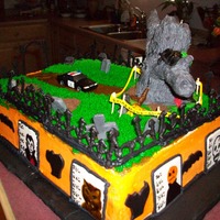 Halloween Crime Scene Everything on this cake is hand made except for the police car. The tree is made of rice krispie treat covered in fondant. The fence is...