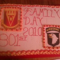 Army Celebration Cake This is a 2 layer "sheet" cake. Its 18x26x4. Bottom layer is Chocolate, top layer is french vanilla. BC icing and filling. The...