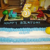 Pict0031.jpg This is the bakugan cake I made for my sons 5th birthday. He pronounces it "Birtday" so, I wrote happy birtday on it!