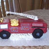 Fire Truck Cake Sculpted shape, all B/C. Frosted smooth using VIVA method. Lots of things went wrong and had to do last minute improvising for windows,...
