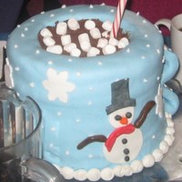 Hot Mug Of Cocoa This cake was made for an after Christmas party. It is a yellow cake with chocolate ganache filling and raspberry flavored frosting and...