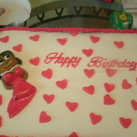 Betty Boo Birthday Cake cake strawberry with fresh strawberry inside buttercream icing Betty Boo made of fondant