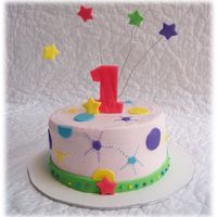 Star Explosion 1St Birthday Based on "Wonderful One" birthday theme. Main cake is 8" chocolate cake with cookies & cream filling. Smash cake is...