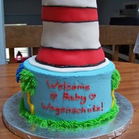 Dr. Seuss Baby Shower Cake This baby shower cake is a mixture of Dr. Seuss' "The Lorax" trees on bottom and "Cat in the Hat" on top. It is an...