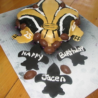 New Orlean Saints BC icing with the new BC fondant. Chocolate footballs, BC fondant cut outs