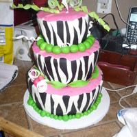 Zebra 18Th Birthday All fondant decor