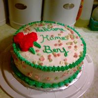 Welcome Home Cake Cake done with plastic tips found in the back of a drawer and none of my good supplies or dyes