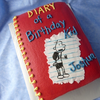 Diary Of A Wimpy Kid Book Cake All buttercream except sheet of "notebook" paper on front cover and tags on side of books. It was fun to make and thanks for the...