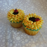 Sunflowers And Ladybugs 