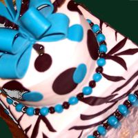 Pretty In Blue BUTTERCREAM FROSTING WITH FONDANT DECORATIONS