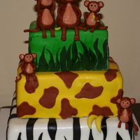 Baby Monkies (Jungle Themed Baby Shower) Inspired by cc user reenie "Monkey Babies" cake6 inch, 8 inch, 10 inch round cake decorated for a jungle themed baby showerAll...