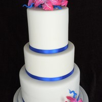 Lana And Tom's Wedding Cake This is my very first wedding cake! 6 by 6 inch top tier, 8 by 4 inch middle tier 10 by 5 inch bottom tier. Each tier was covered in...