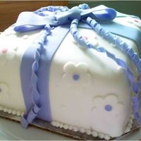 Wilton Course 3 Cake Yellow cake covered in fondant. Strawberry buttercream filling. TFL