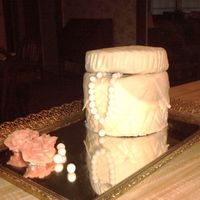 Jewelry Box jewelry box cake with gumpaste beadsdisplayed on vanity mirror