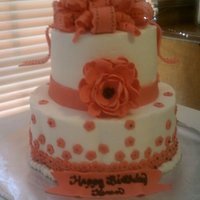 Fashion Flower Butter cake with buttercream icing. MMF decorations