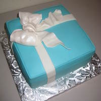 Tiffany And Co. Box Within A Box Birthday Cake! This was my first Tiffany box cake, and hopefully not my last! The mom had me put the ring box for her daughter down inside the cake, which...