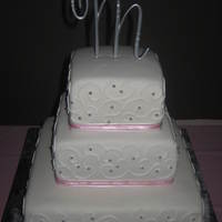 Pink And Silver Accented Cake MMF, Royal icing piping... don't have a lot of experience with the technique or the icing. Would love any suggestions and advice!