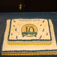 10Th Anniversary Bank Cake This is the biggest cake I have ever done! Bottom was 18x24... Top was 12x18. The cake weighed about 60 lbs. Half chocolate and half...