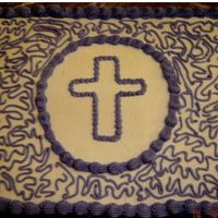 Purple Cross I did this cake for a funeral.
