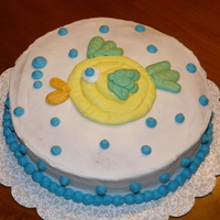 Fish Cake Cake I made for the first night's class of Wilton's Decorating Basics.