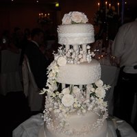 Irish Wedding With Sugar Flowers 4 tier traditional Irish whiskey fruit cake with almond icing and sugarpaste.