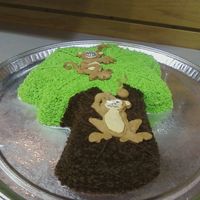 Monkey Cake this was another idea from Wilton. Yellow cake with buttercream and royal for the accentssorry for the bad picture - it was taken from a...