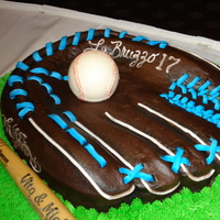 Baseball Glove Buttercream icing with white chocolate baseball