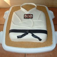 Tae Kwon Do Cake I made this cake for our end of season barbeque. It is a pound cake with lemon filling, buttercream under and fondant icing. I hand painted...
