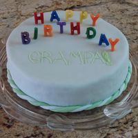 Grampa's B-Day Cake Travelled all the way to Ontario to make this cake. (From Alberta. Brought my own pans, tools, everything!)) This is a 10" yellow cake...