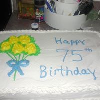 A Friends Dad Turned 75 sheet cake for a man's 75 th birthday.