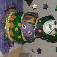 Mardi Gras Graduation Cake This is my first attempt at a topsy turvy cake. The bottom two tiers are real and the top tier is a dumy. I reallize that next time I need...