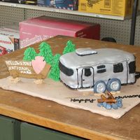 Airstream Anniversary Cake Airstream Anniversary for my parents 35th wedding anniversary. They were driving to Yellowstone national park for 2 weeks in their...