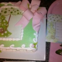 Baby Shower Cake This WASC, BC iced cake was designed to match the invitations. Fondant accents and bow.