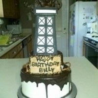 Oil Rig Cake Client sent me this photo for a cake they wanted, not sure where they found it. White choc. sour cream cake, iced in butter cream. Choc....