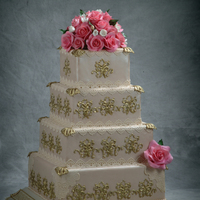 Wassa Entry Wedding Cake Modern This was my entry to the Washington state sugar arts show. Thanks for looking :)