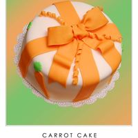 Carrot Cake My first fondant cake in Course 3. Could not do the flowers, but cut out carrots to identify the kind of cake. Just had to do an orange...