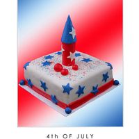 4Th Of July WASC with raspberry cheese filling. The "cherries" are supposed to be cherry bombs, but I didn't make them all the same size...