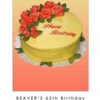 Yellow And Red Birthday Caek Quickie decorated birthday cake. Recipient loves red and yellow together. Roses are gumpaste painted with red gel color and vodka. After...