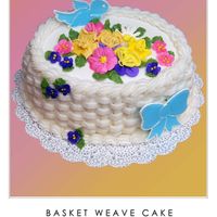 Basketweave Cake Wilton course 2 basketweave cake. Chocolate with strawberry filling. I loved doing the color flow!