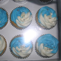 Blue And White Cupcakes done for a friend's husband's birthday.