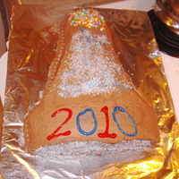 New Years Party Hat Chocolate cake with chocolate BC icing. My neice decorated the cake