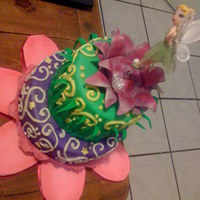 Thinkerbell Tiered Cake My second tiered cake, marbled white and strawberry cake with strawberry filling. My niece birthday, I &acute;m so excited, finally the...