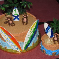 Beach Monkeys This was for a 1st birthday, client gave me the theme of Beach Monkeys. Birthday boy loved it!