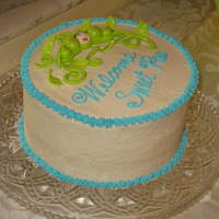 Sweet Pea Orange WASC with vanilla buttercream and fondant designs