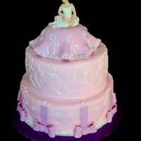 Ballerina 12in double. plus 10 inch double plus half ball pan, ballerina topper. mm fondant, royal icing piping