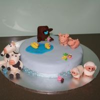 Farm Yard Cake These are the animals to go on a 2 tier christening cake, but i wanted the practice covering a cake I used one I had here and place the...