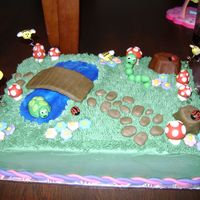 In The Forest White cake with choc mousse filling, my sister and I did just for fun to try some new ideas, most from everyone at cc. iced in buttercream...