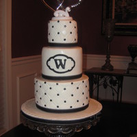 Black/white Wedding 4-6-8" tiers all WASC monagram and frame was done with cake cricut. still on the fence about that machine.
